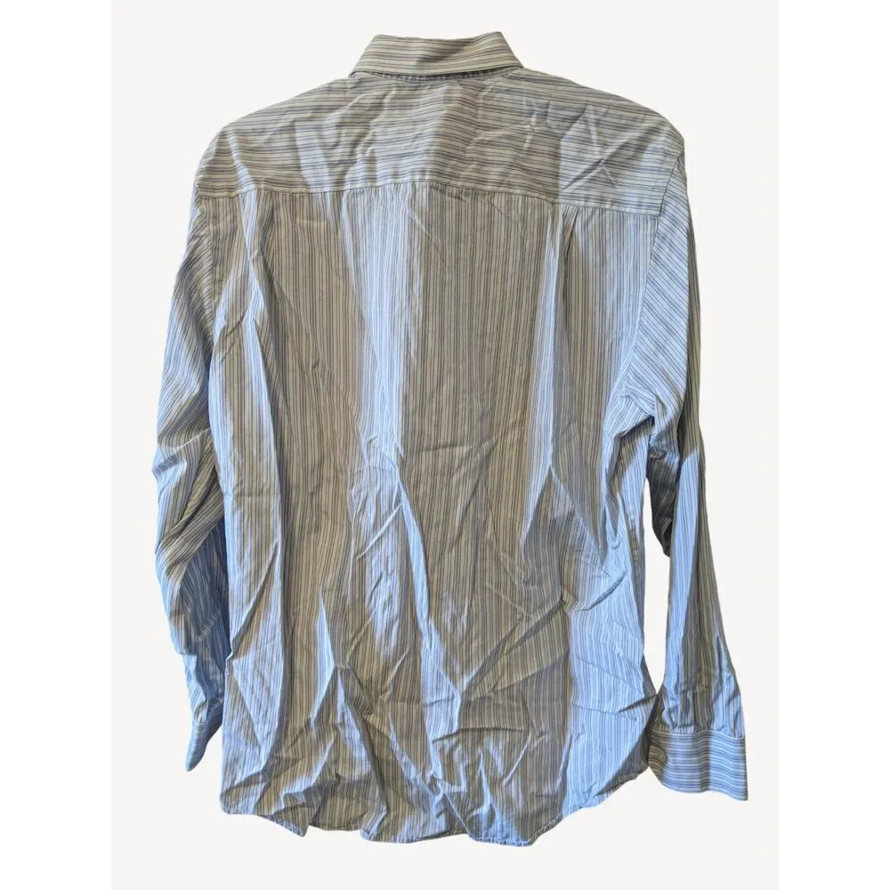 Vintage Banana Republic Shirt Blue Stripe Button Down 15-15.5 Mens M Y2K Preppy